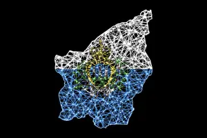 Prints of Map of San Marino, Polygonal mesh line map, flag map San Marino Prints: Map of San Marino, Polygonal mesh line map Print