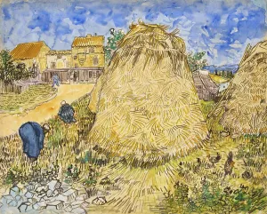 Vincent Van Gogh Artwork Prints: Meules de ble (1888), wheat stack or haystack