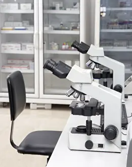 Laboratory Equipment Prints: Microscope in the laboratory