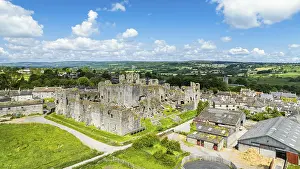 Middleham Castle Drone View Prints: Middleham Castle from a drone, Middleham