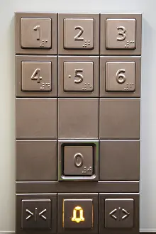 Framed Print : Elevator Numeric Key Pad Print