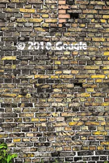 Prints of Old brick wall pattern closeup with google graffiti Digital Art Prints: Old Brick Wall Print with Google Graffiti Closeup
