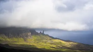 United Kingdom Travel Photography Prints: Old Man of Storr in the mist, Trotternish