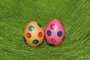 Easter Holiday Traditions Prints: Two painted Easter eggs