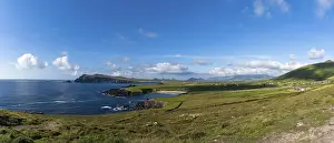 Prints of A panorama coastal landscape of the northern Dingle Peninsula with a view of Clogher Beach and the Dunurlin headland County Tyrone Prints: Dingle Peninsula Coastal Landscape Print