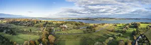 Prints of Panorama over Powderham Castle and Park in Autumn Colors, Exeter, Devon, England, United Kingdom Exeter Prints: Panorama Print of Powderham Castle and Park in Autumn Colors