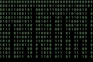 Binary Code Pattern Prints: Pattern with binary code on dark background