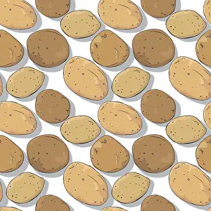 Editable Vector Template Prints: Potatoes repeating pattern, editable vector template