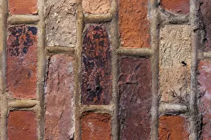 Brick Pattern Design Prints: Red bricks pattern background of a wall