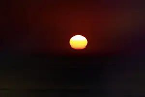 Hazy Evening Sky Prints: Refraction and reflection at sunset
