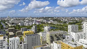 Prints of Rennes (Brittany, north-western France): aerial view of the city looking toward downtown from the up-and-coming Plaine de Baud neighborhood Rennes Prints: Rennes, Brittany: Aerial View Print
