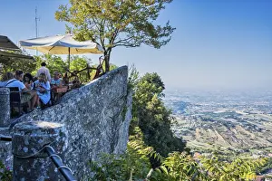 Prints of Restaurant on a steep slope, City of San Marino, San Marino San Marino Prints: San Marino Restaurant Print, San Marino