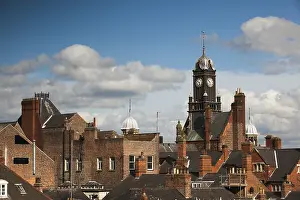 Prints of The roofs in York in England at sunset York Prints: York Roofs at Sunset Print