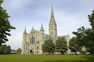 Prints of Salisbury Cathedral Salisbury Wiltshire England Salisbury Prints: Salisbury Cathedral Print, Wiltshire England