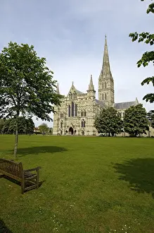 Prints of Salisbury Cathedral Salisbury Wiltshire England Salisbury Prints: Salisbury Cathedral Print - Wiltshire, England