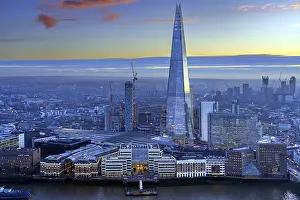 The Shard and London Bridge Station Print at Sunset, London
