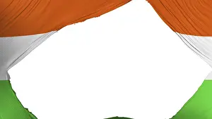 Prints of Split Niger flag, white background, 3d rendering Niger Prints: Split Niger Flag Print, 3D Rendering on White Background
