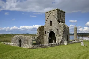Prints of St Mary's Augustinian Priory, Augustinian Monastery of St Mary, Devenish Island, Lough Erne, Fermanagh County, Northern Ireland, United Kingdom St Mary's Augustinian Priory Fermanagh Prints: St Mary's Augustinian Priory Print, Northern Ireland