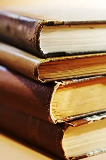 Vintage Book Collection Prints: Stack of old books