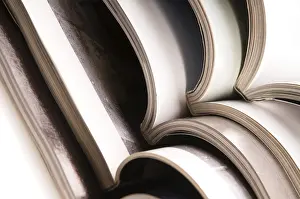 Waste Management Practices Prints: Stack of open magazines
