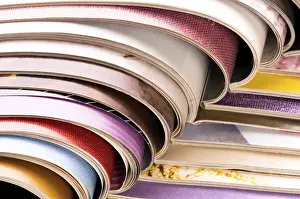 Waste Separation And Management Prints: Stack of open magazines