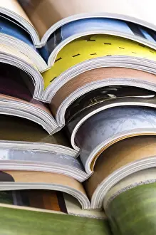 Waste Management Practices Prints: Stack of open magazines