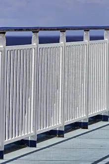 Sweden Ferry Service Prints: Sturdy railing, railing on the outer deck of a ferry