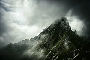 Central Europe Mountain Peaks Prints: Summit ridge with dramatic clouds