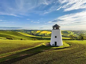 Devon Windmill Sunset Prints: Sunset over Devon Windmill from a drone