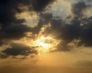 Dramatic Sunset Prints: Sunset in a dramatic cloud filled sky