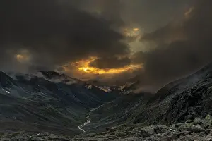 Dramatic Cloud Formations Prints: Sunset with dramatic clouds over Windbachtal
