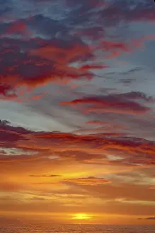 Deserted Coastline Scene Prints: Sunset along the Inside Passage