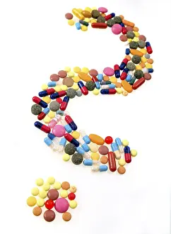 Framed Print : Tablets as Question Mark Print by imageBROKER Framed Print : Tablets as Question Mark Print by imageBROKER