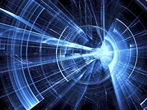 Futuristic Computer Graphics Prints: Technology background - abstract computer-generated image