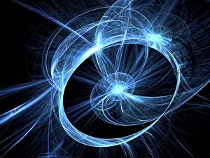 Digital Art Prints: Abstract Glowing Wheel Print
