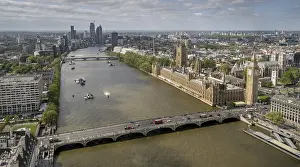 Prints of Thames, Houses of Parliament, Big Ben, Palace of Westminster, London, England, Great Britain Palace Prints: Thames, Houses of Parliament, Big Ben Print London England