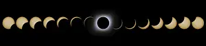 Natural Scientific Phenomenon Prints: Total Solar Eclipse phases. Composite Solar Eclipse
