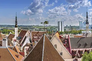 Prints of View of Tallinn old town from Toompea hill, Estonia Estonia Prints: View of Tallinn Old Town Print from Toompea Hill, Estonia