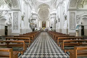 Prints of Vilnius, Lithuania - 30 August, 2021: interior view of the Church of Saint Peter and Saint Paul in Vilnius Lithuania Prints: Vilnius, Lithuania - Interior View of Church Print
