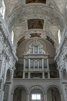 Prints of Vilnius, Lithuania - 30 August, 2021: interior view of the Church of Saint Peter and Saint Paul in Vilnius with the church organ Lithuania Prints: Vilnius, Lithuania - Church of Saint Peter and Saint Paul Print