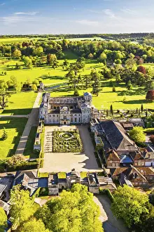 Prints of Wilton House from a drone, Wilton, River Nadder, Salisbury, Wiltshire, England, United Kingdom Salisbury Prints: Wilton House Print from a Drone, Wiltshire, England