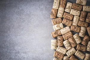 Wine Cellar Background Prints: Wine corks border background