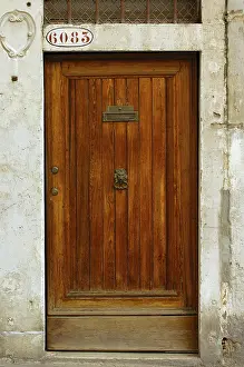 Door Prints: Venetian Wooden Door with Knocker Print
