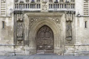 Prints of Wooden door, entrance, Bath Abbey, Bath, England, Great Britain Bath Prints: Wooden Door, Bath Abbey Print, England