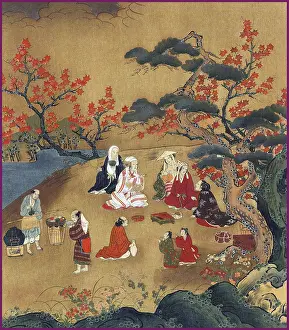 Yamato-e Japanese Print (Late Heian Period). Art Prints, Posters