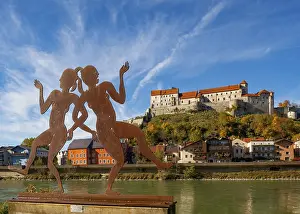 Sign Prints: Gemini Zodiac Sign Sculpture Print, Burghausen, Bavaria