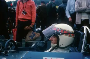 Jackie Stewart Prints: Jackie Stewart in Matra-Ford at Brands Hatch Print