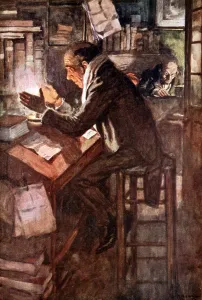 Charles Dickens Prints: A Christmas Carol Print: Bob Cratchit at Candle
