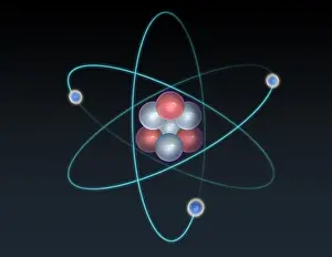 Chemical Element Illustration Prints: Lithium Atomic Model