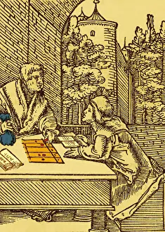 Colorful Medieval Artwork Prints: Medieval Arithmetic